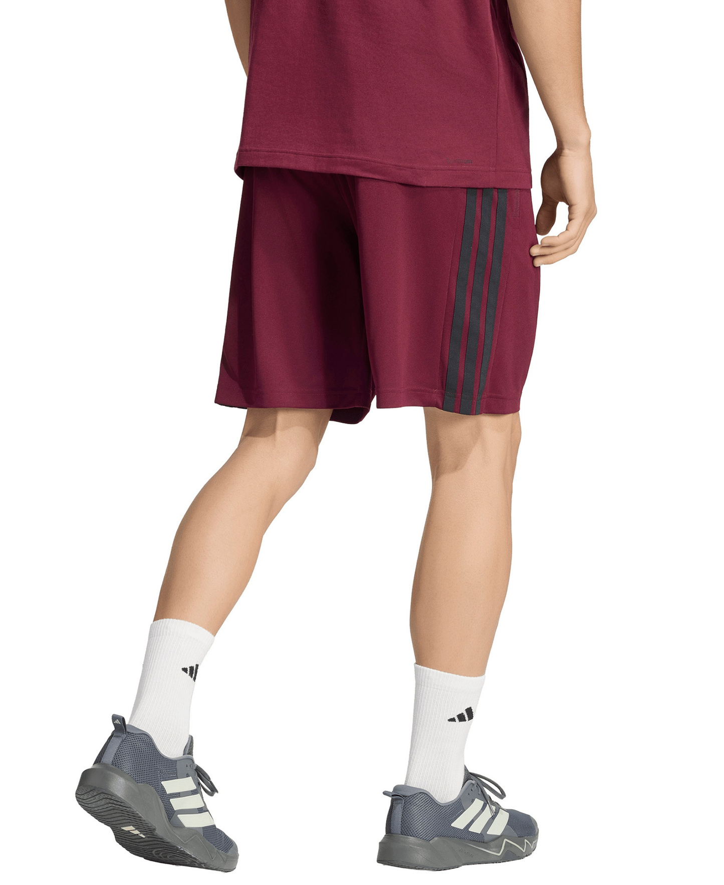 adidas Men's Workout Essentials Base 3-Stripes Shorts - Maroon