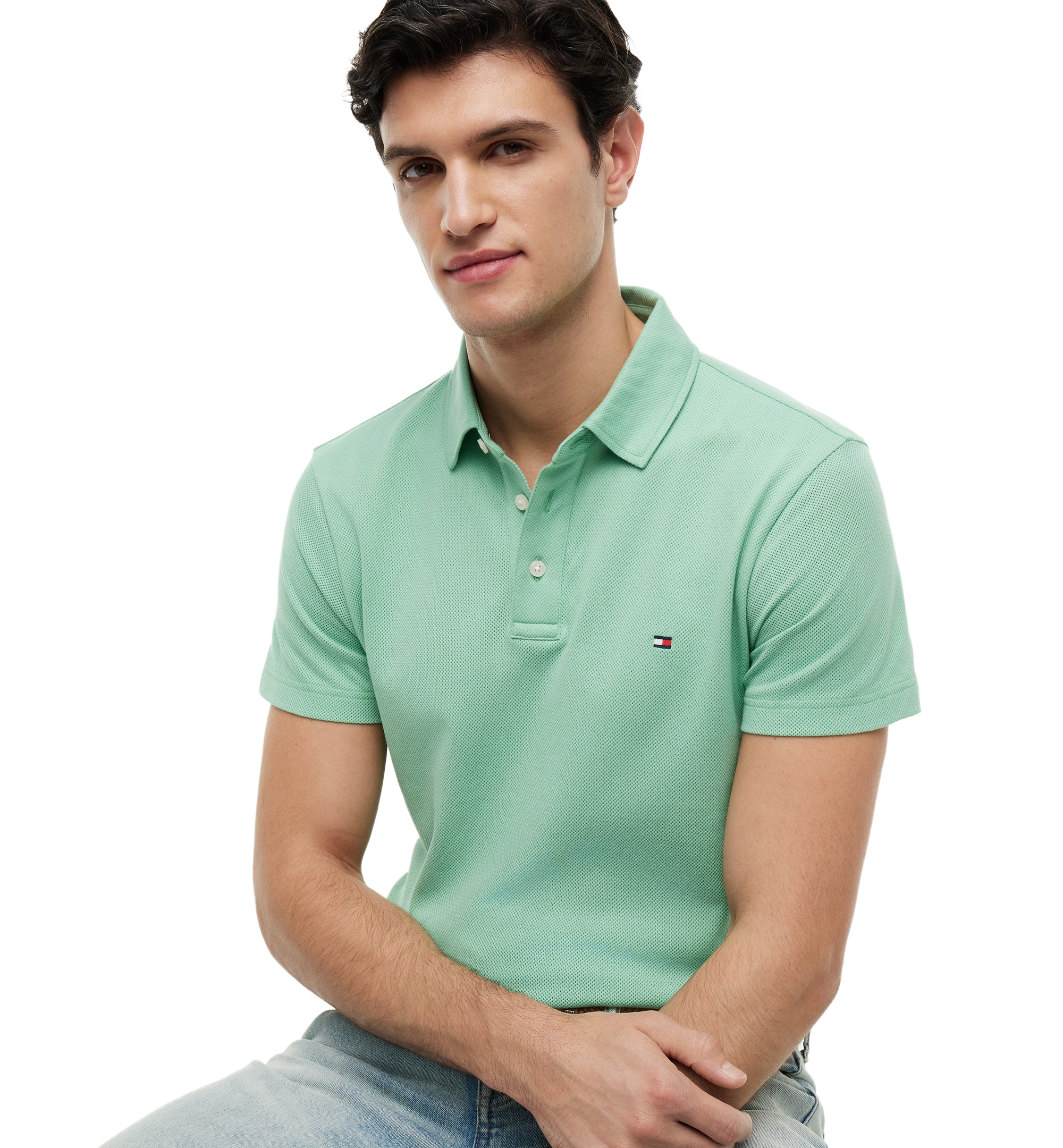 Tommy Hilfiger Men's Classic-Fit Texture Polo Shirt - Cut Grass