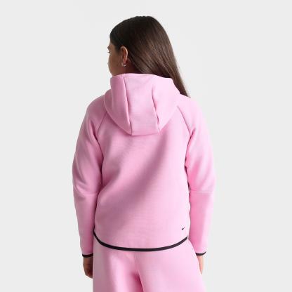 Girls' Big Kids' Nithtke Sportswear Tech Fleece Full-Zip Hoodie - Pink Rise/Black