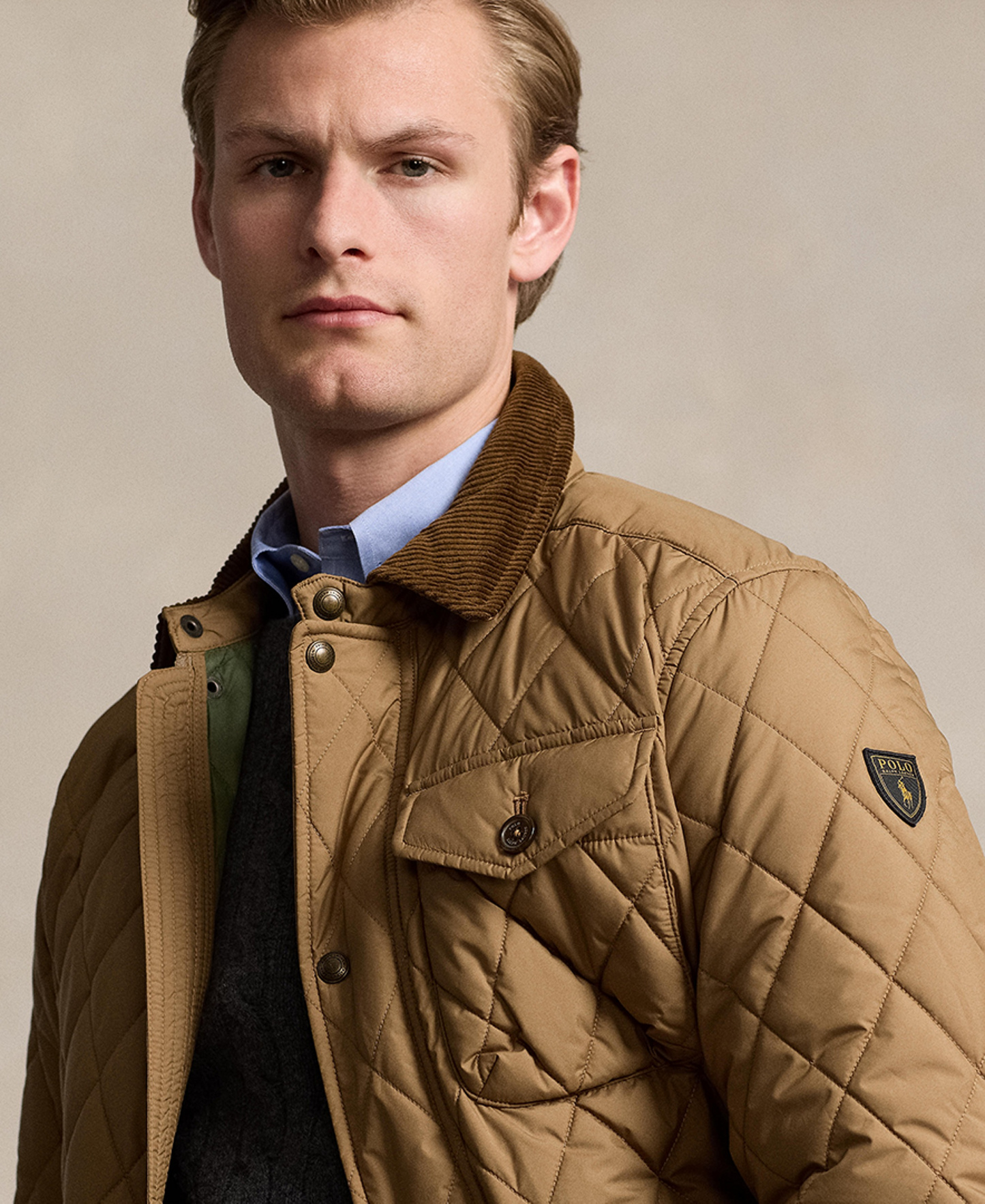 Polo Ralph Lauren Men's Beaton Quilted Water-Repellent Full-Zip Jacket - Honey Brown