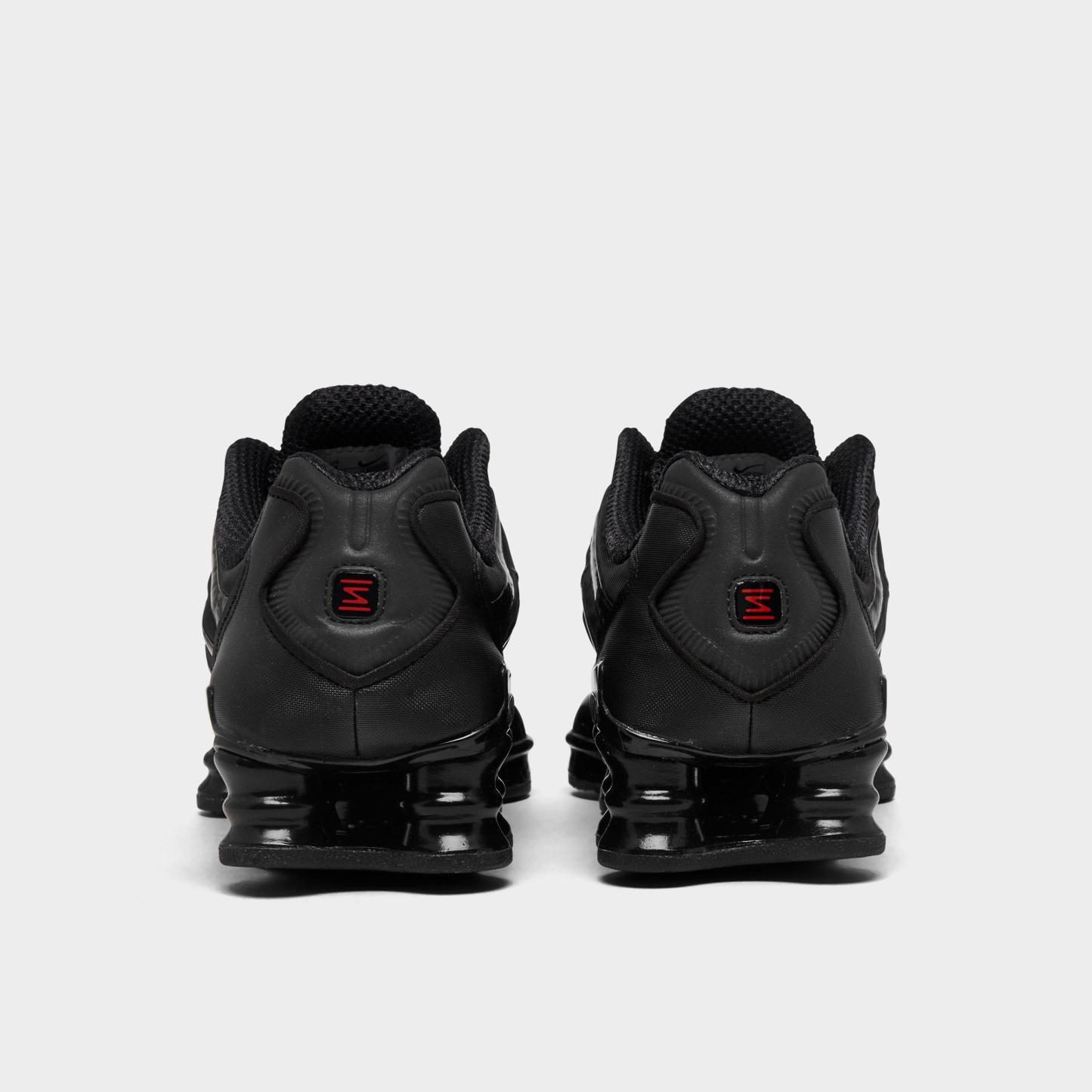 Women's Nithtke Shox TL Casual Shoes - Black/Black/Metallic Hematite/Max Orange - Back view