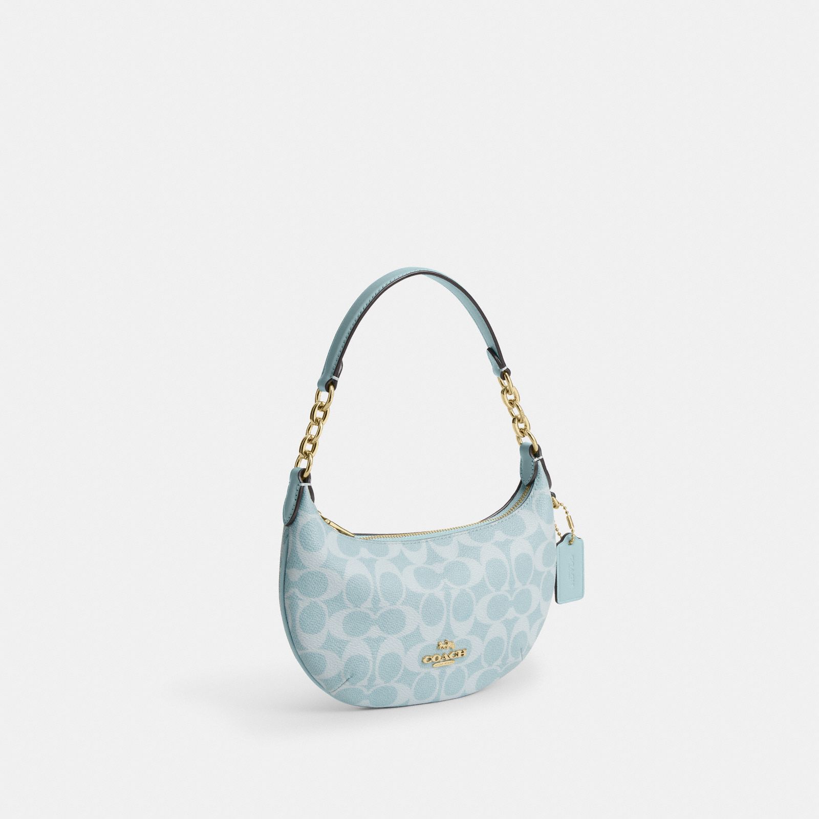 Mini Payton Bag In Signature Canvas - Gold/Light Blue - view 5