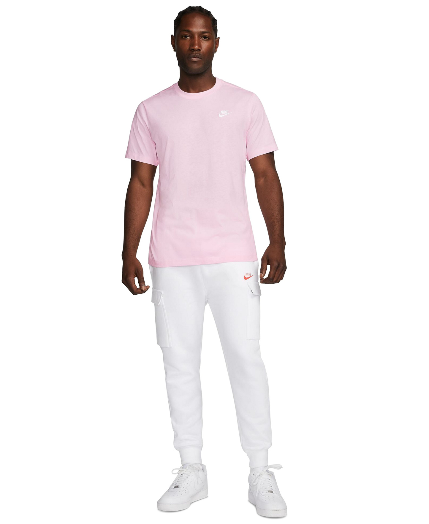 Nike Men's Sportswear Club Crewneck T-Shirt - Pink Foam/White