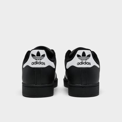 Men's adidas Originals Superstar II Casual Shoes - Black/White/Black - view 4