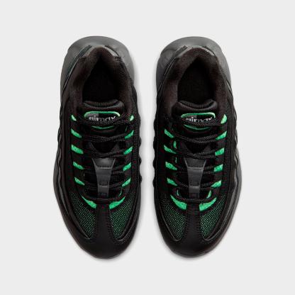 Little Kids' Nithtke Air Max 95 Recraft Casual Shoes - Black/Cool Grey/Iron Grey/Illusion Green - Top view