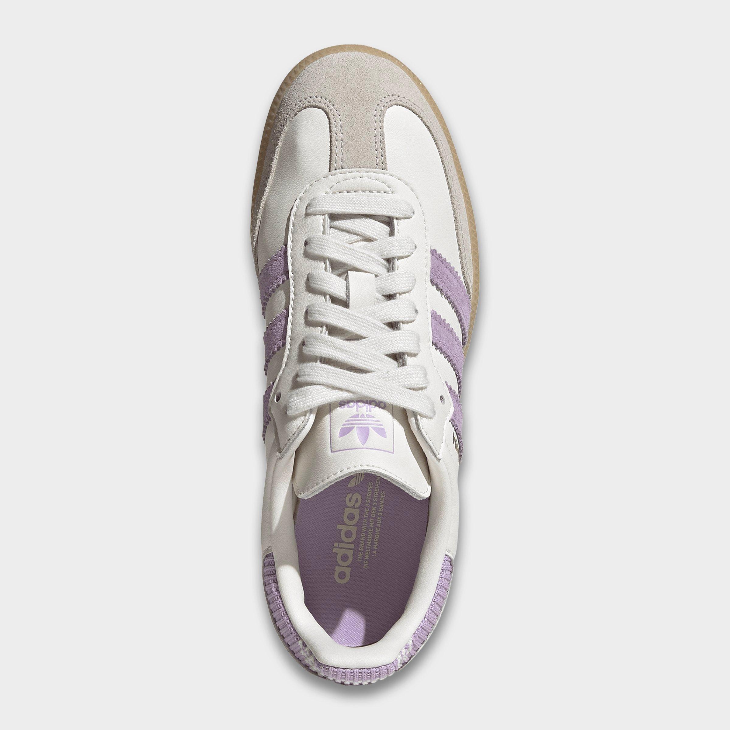 Big Kids' adidas Originals Samba OG Casual Shoes - Part 2 - Cloud White/Powder Plum/Gum - Top view
