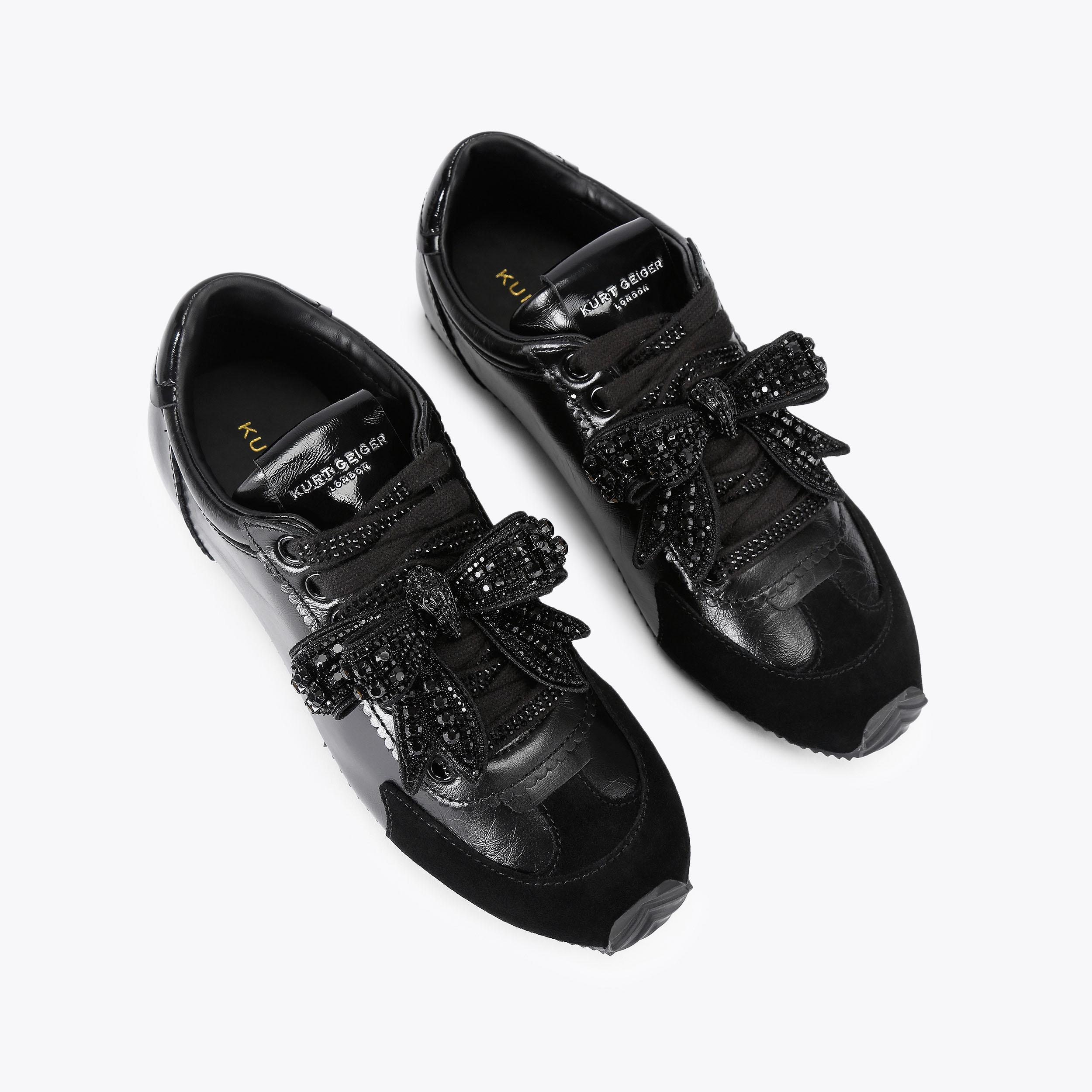 Kurt Geiger London Islington Drench Bow Sneaker - Black - view 3