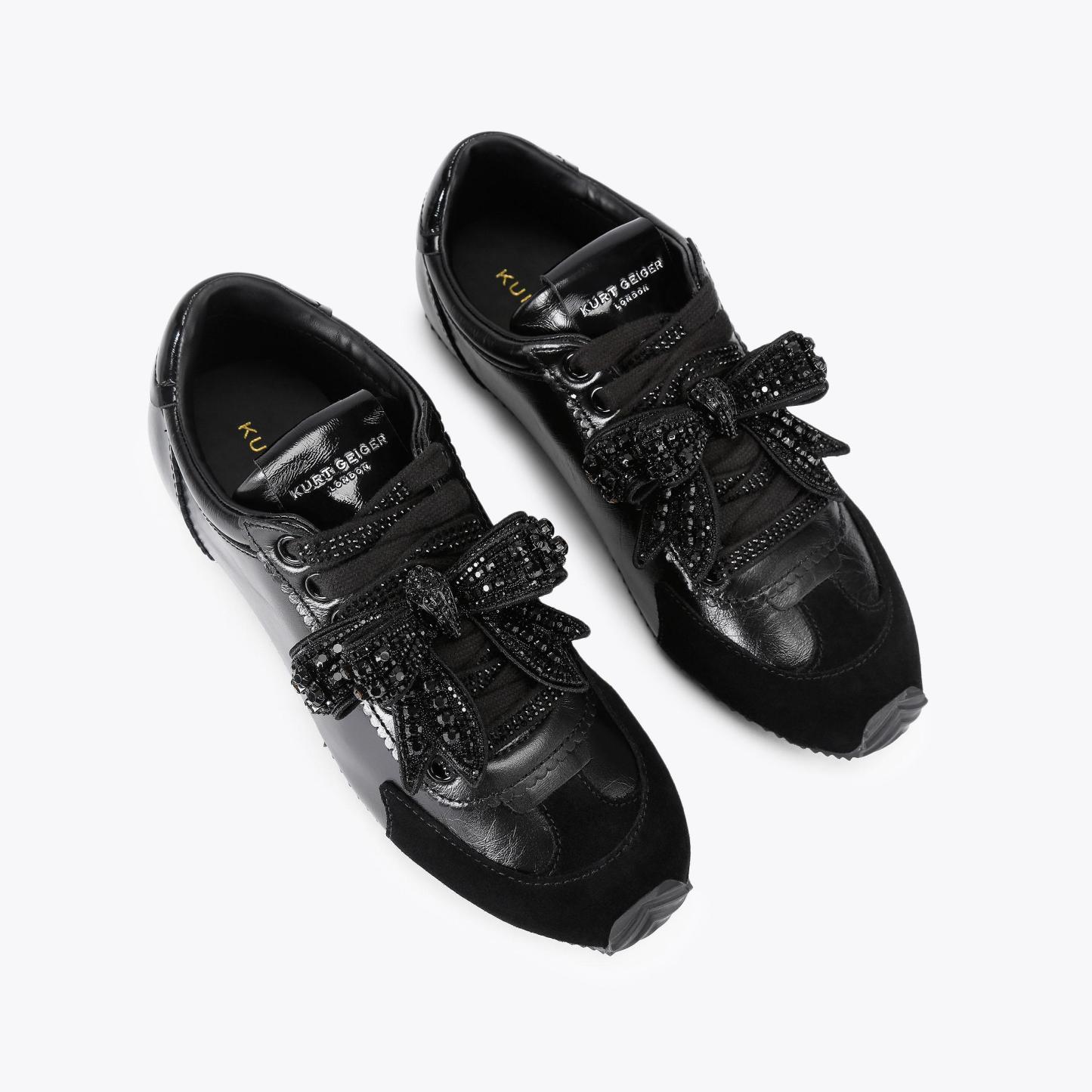 Kurt Geiger London Islington Drench Bow Sneaker - Black - view 3