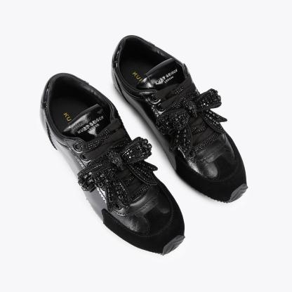 Kurt Geiger London Islington Drench Bow Sneaker - Black - view 3