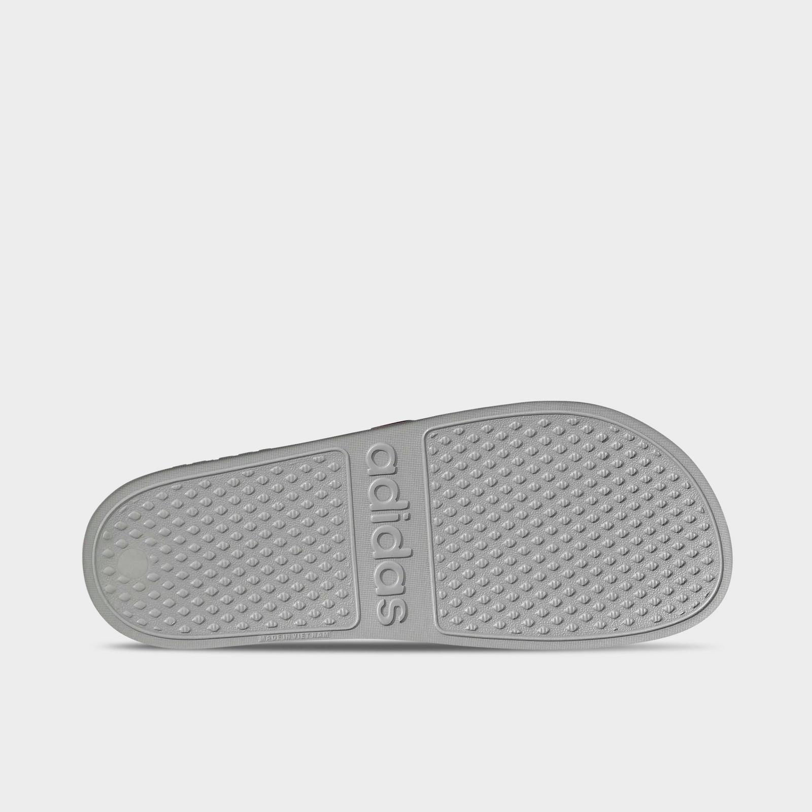Men's adidas adilette Aqua Slide Sandals - Grey/Mystery Ink/Pure Ruby - view 6
