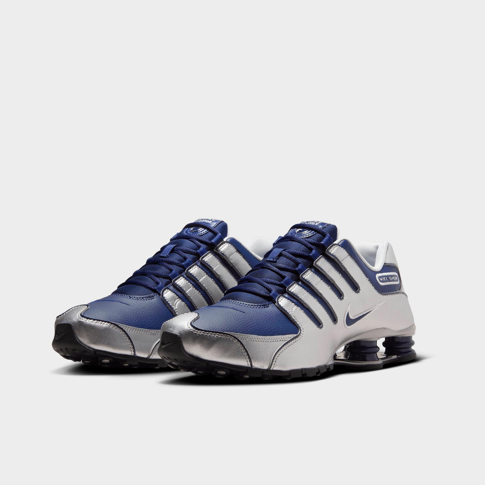 Men's Nike Shox NZ Casual Shoes - Midnight Navy/Black/Metallic Silver/Metallic Silver
