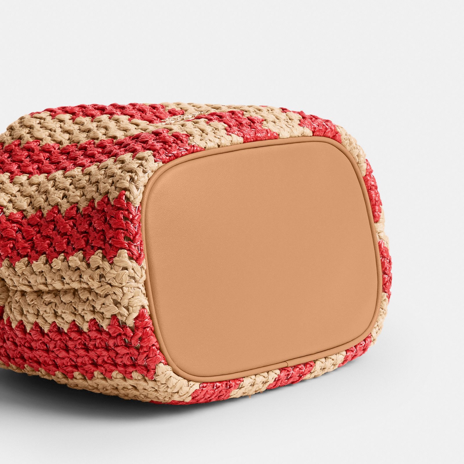 Faye Mini Drawstring Bag With Stripes - Gold/Red/Tan - view 7