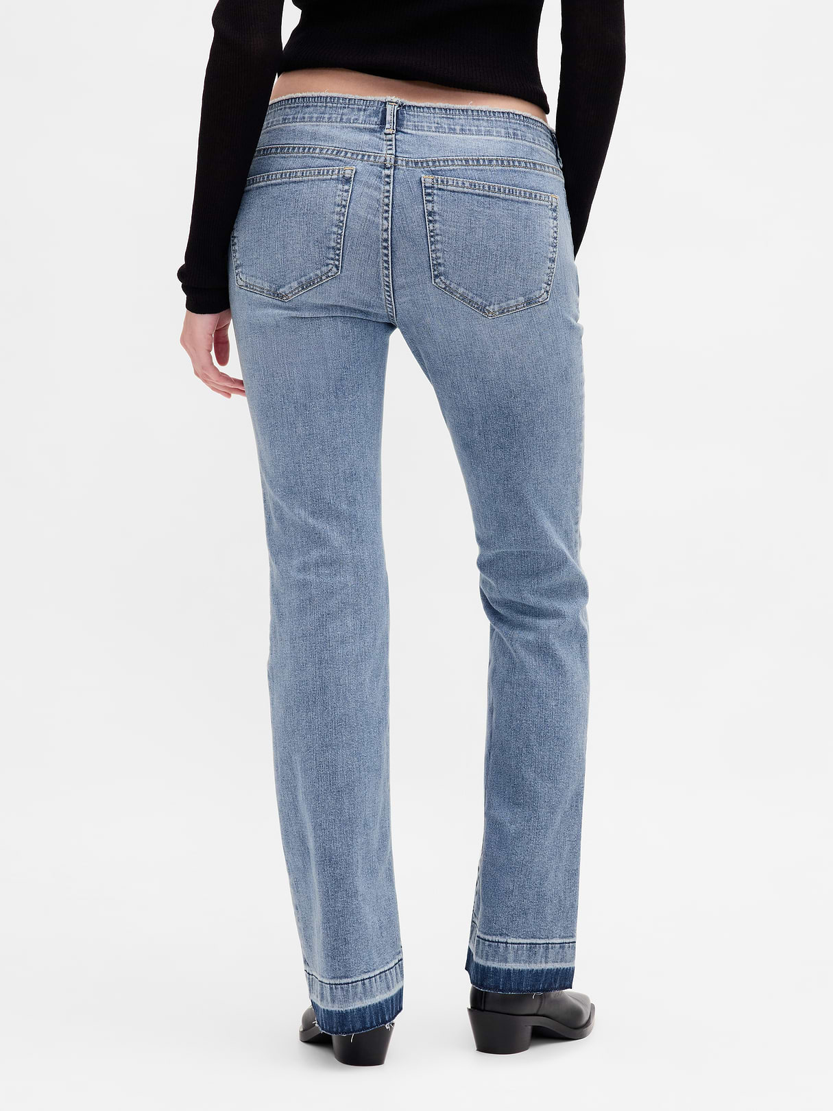 Low Rise Long & Lean Split-Hem Jeans - Light blue tint