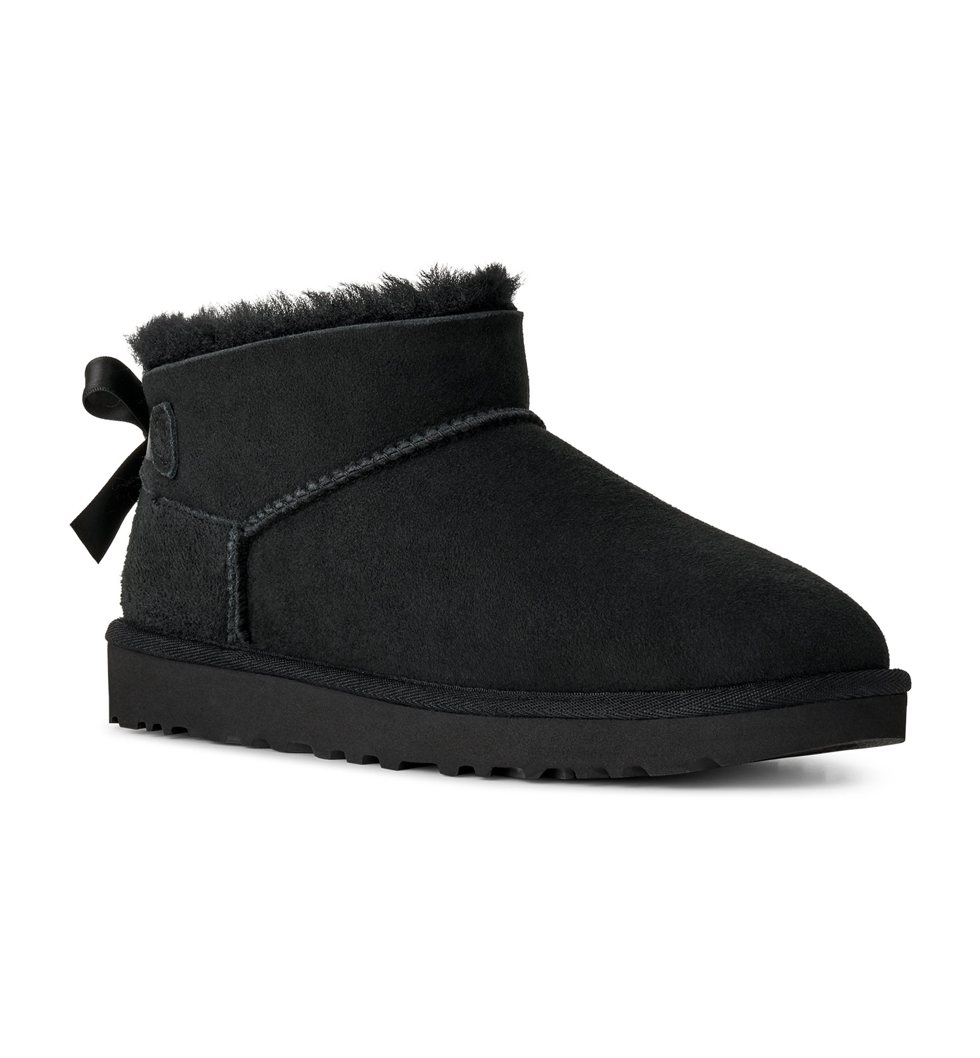 UGG® Women's Ultra Mini Bailey Bow Round Toe Booties - Black