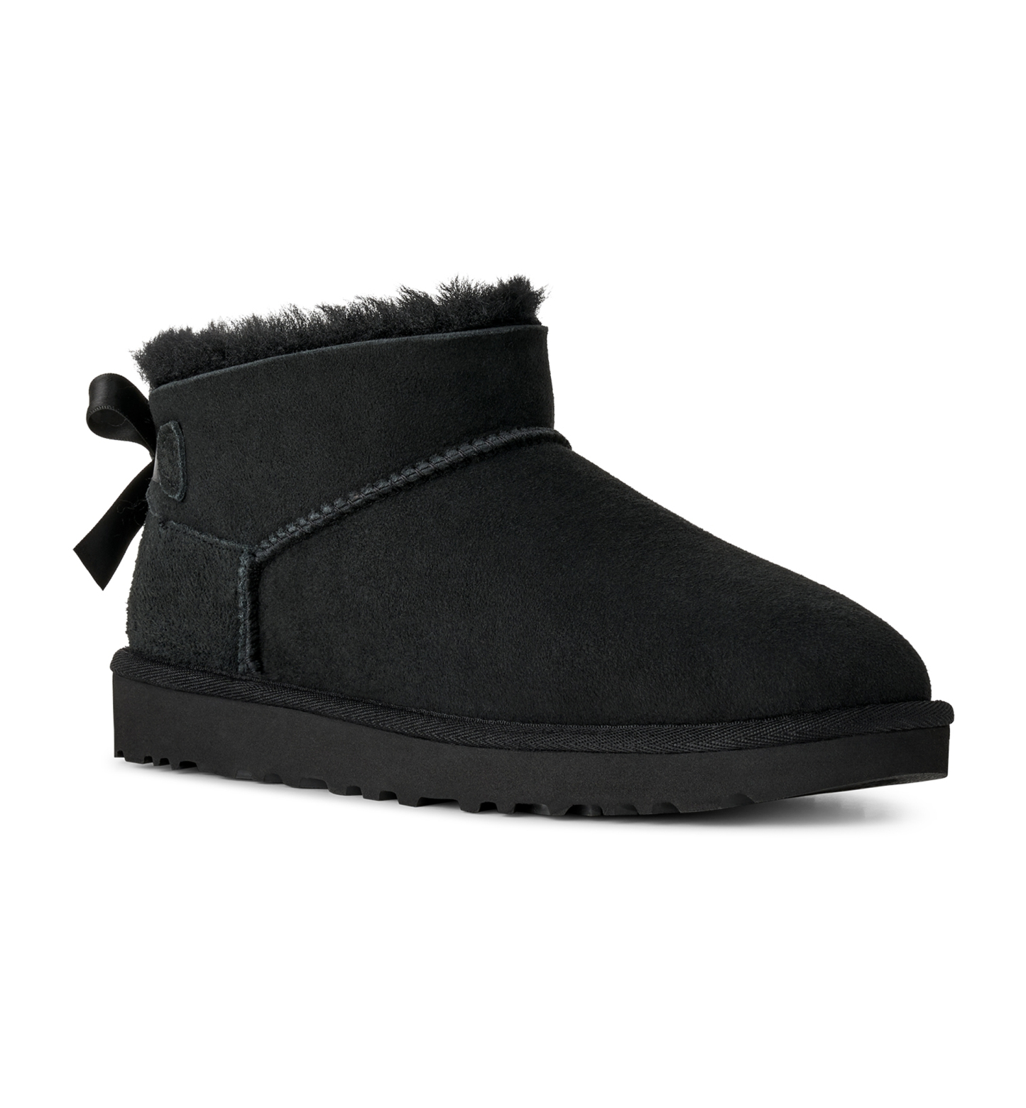 UGG® Women's Ultra Mini Bailey Bow Round Toe Booties - Black