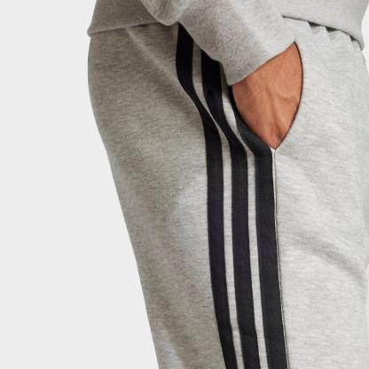 Men's adidas Essentials 3-Stripes Fleece Jogger Pants - Medium Grey Heather/Black