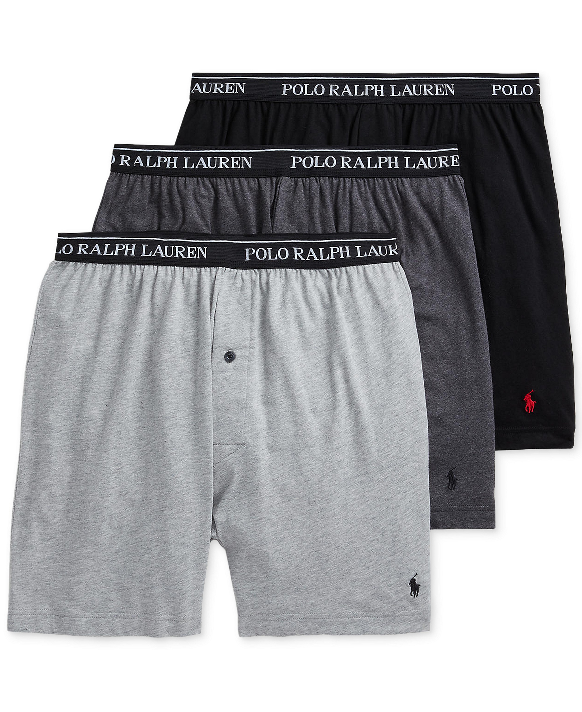 Polo Ralph Lauren Men's 3-Pack Cotton Classic Knit Boxers - Andover / Madison / Black