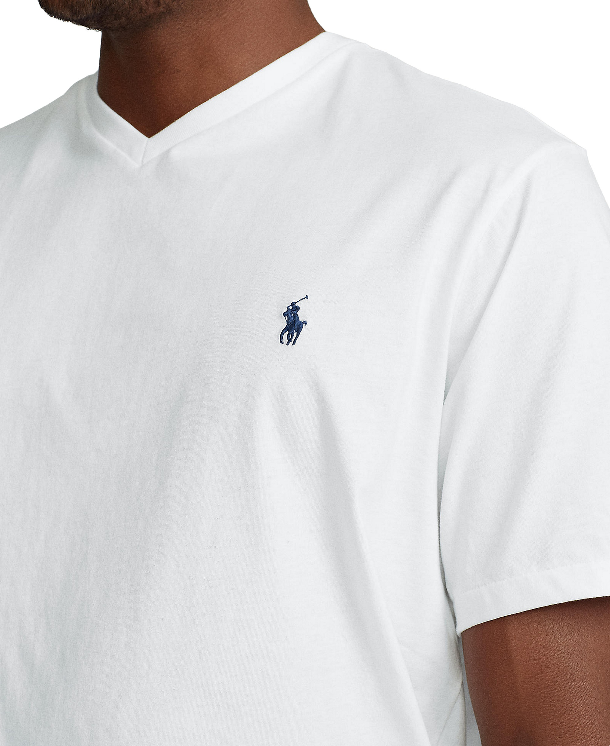Polo Ralph Lauren Men's Big & Tall V-Neck T-Shirt - White