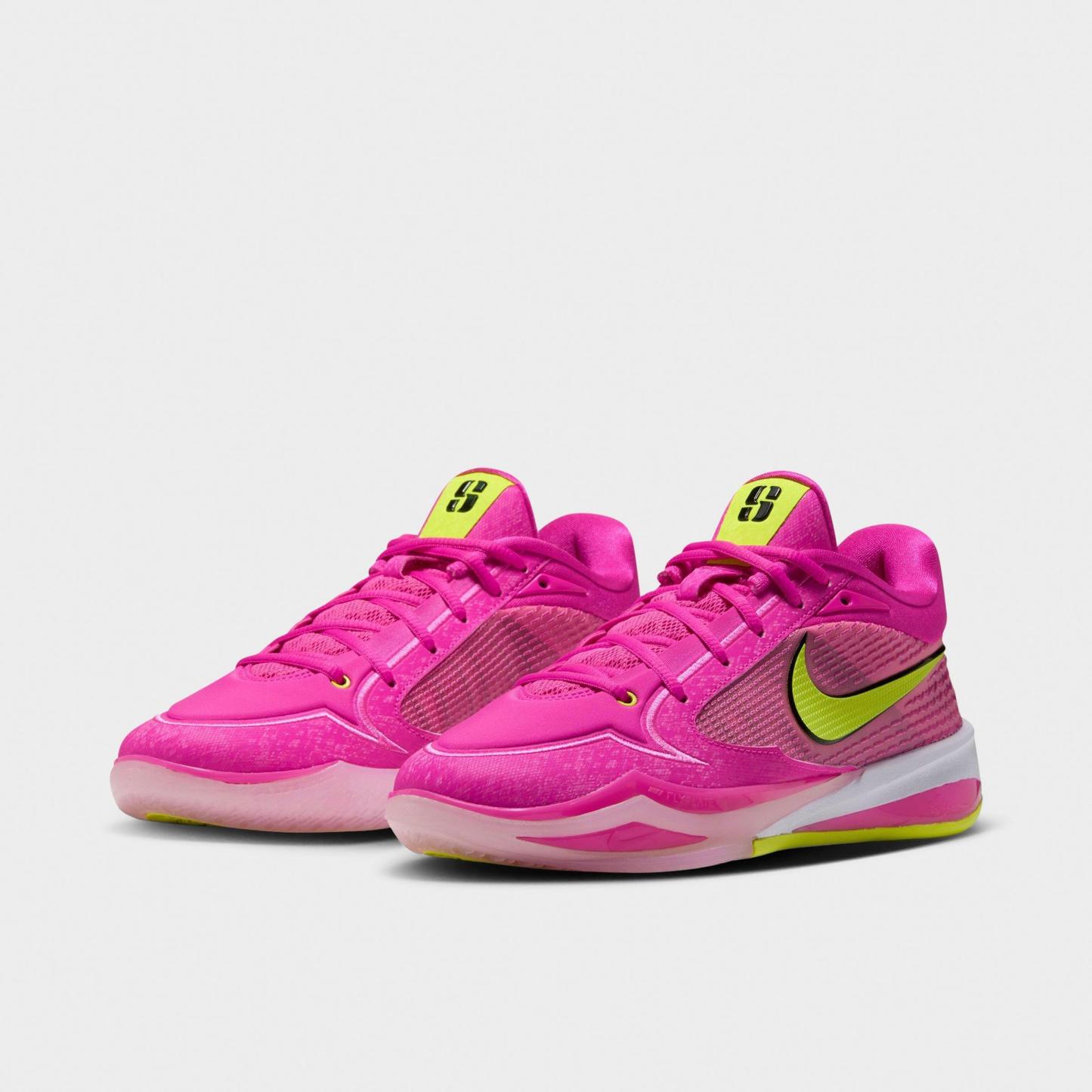 Nithtke Sabrina 4 Basketball Shoes - Desert Pink/Lemon Venom/Pink Rise/Shadow Brown/Sail - Both shoes facing left