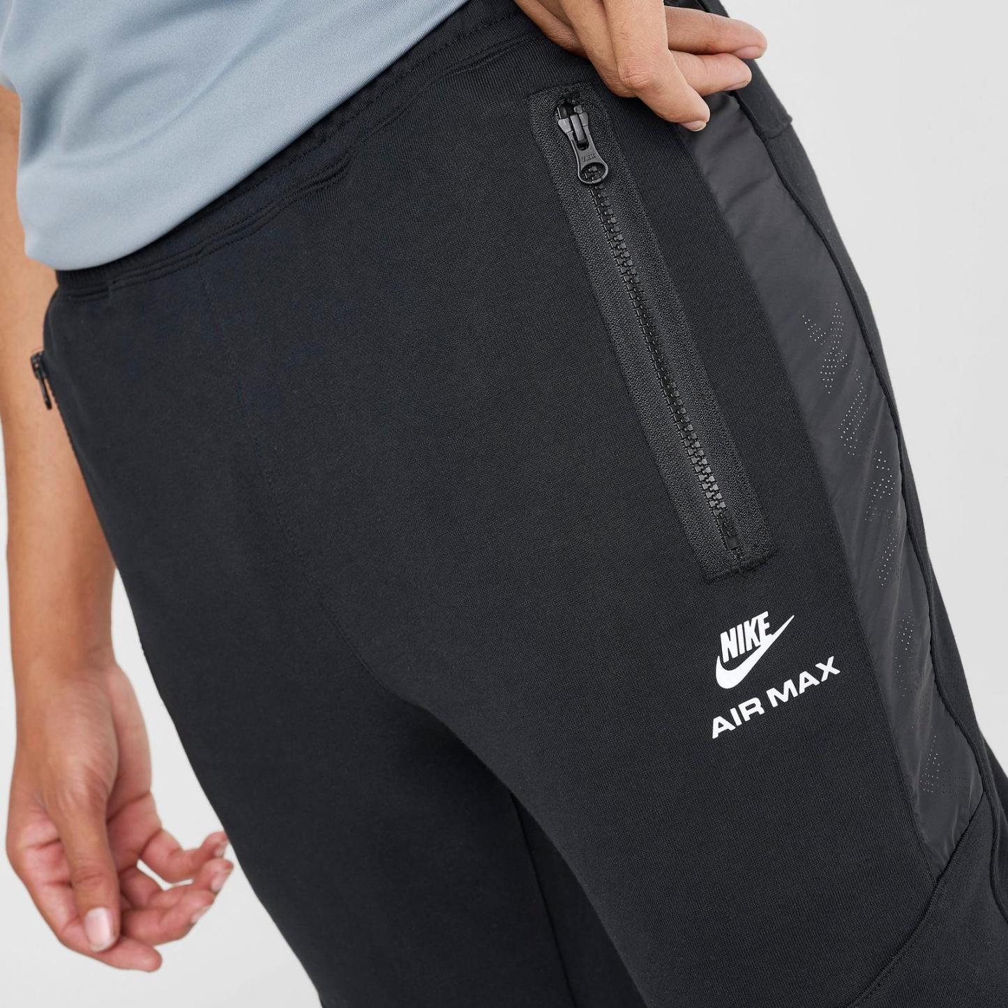 Men's Nike Sportswear Air Max French Terry Fleece Jogger Pants - Black/Black/White