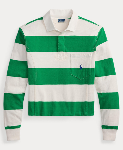 Polo Ralph Lauren Women's Wide Stripe Rugby Shirt - Green/White