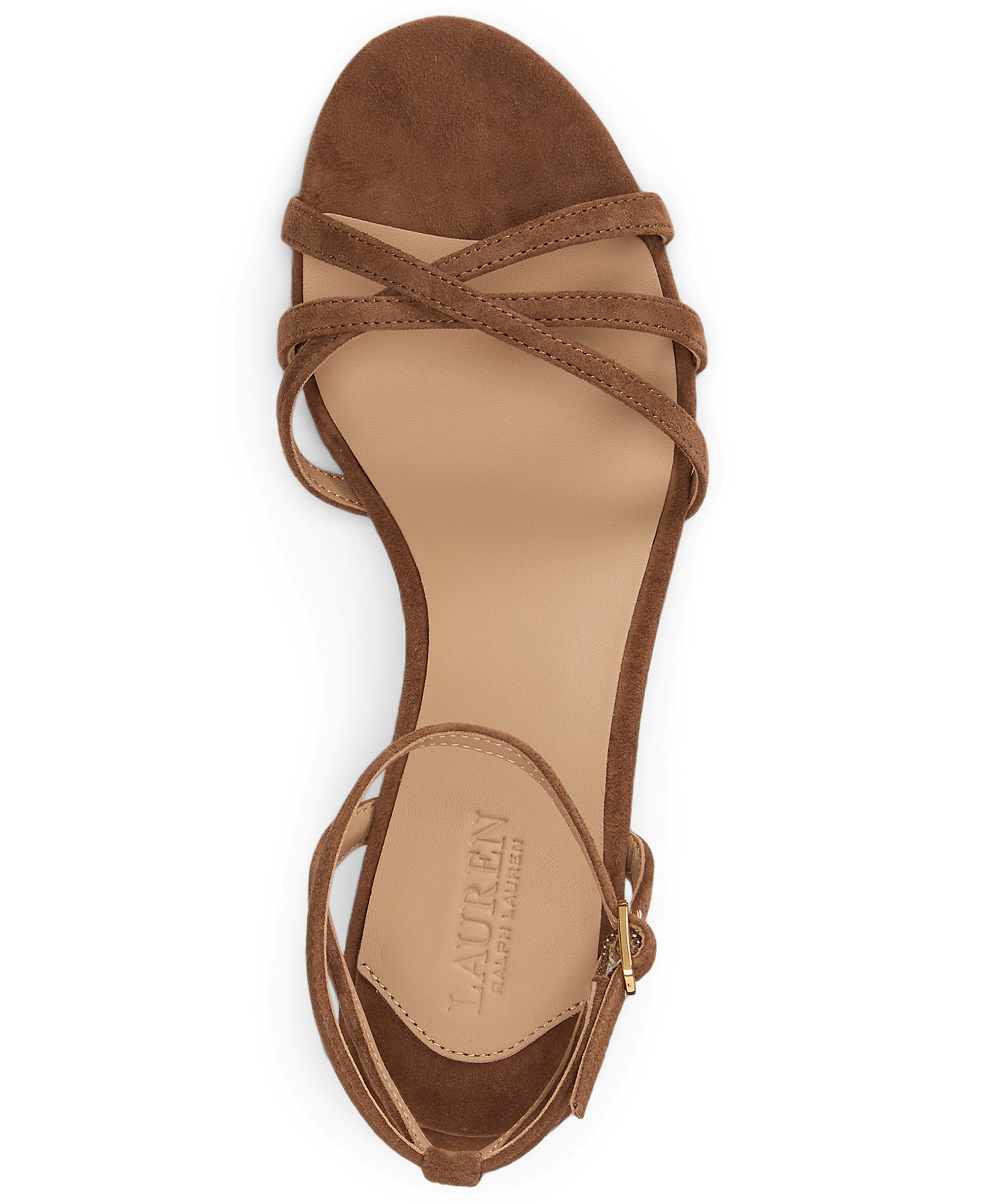 Lauren Ralph Lauren Women's Kendyl Kitten Heel Sandals - Light Tobacco