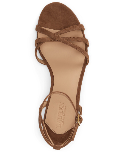 Lauren Ralph Lauren Women's Kendyl Kitten Heel Sandals - Light Tobacco