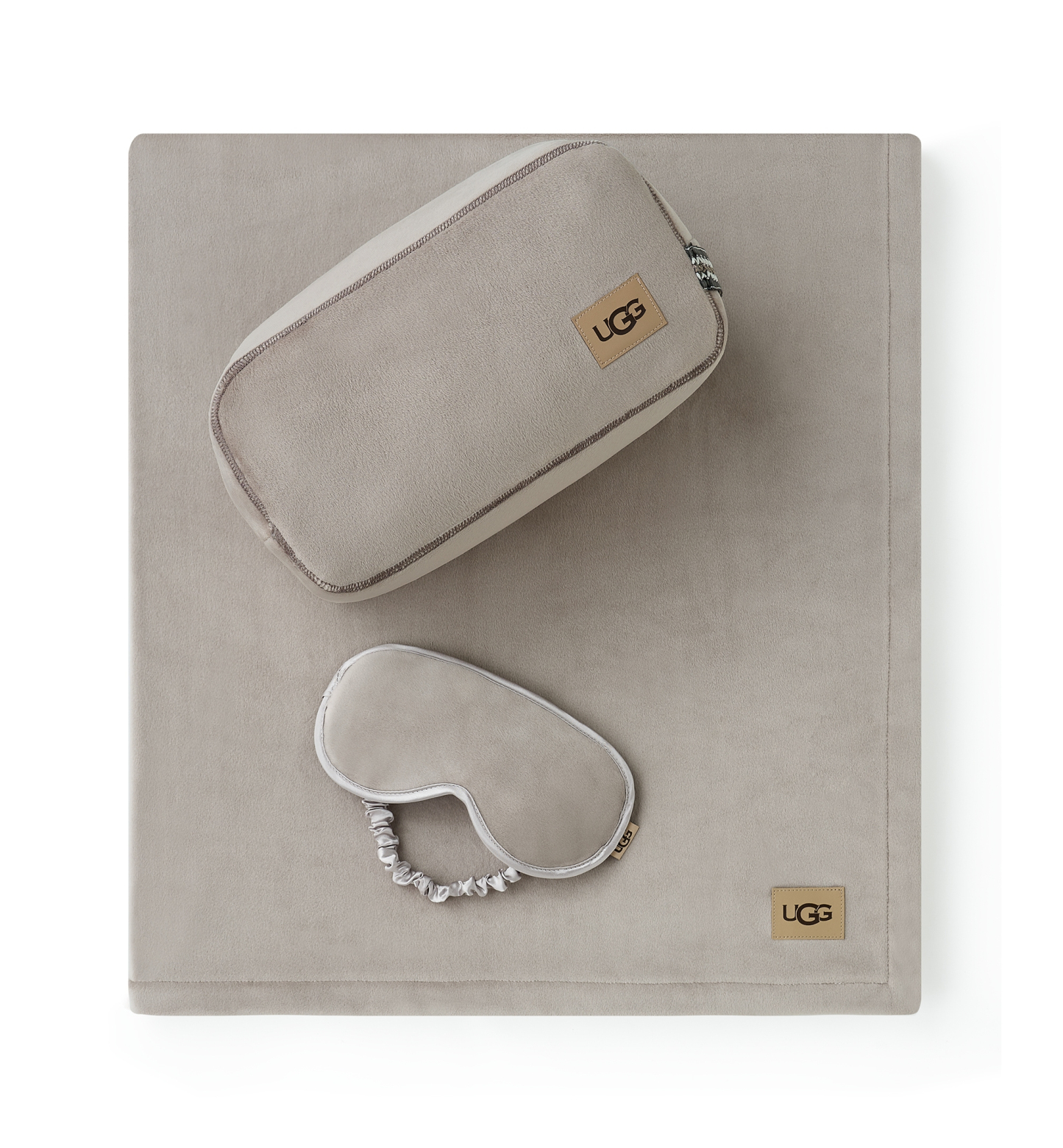 UGG® Raegan 3-Piece Throw, Eye Mask and Case Gift Set - Oyster