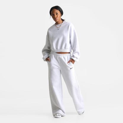 Women's Nithtke Studio Fleece Medium-Weight Wide-Leg Pants - Birch Heather/Black