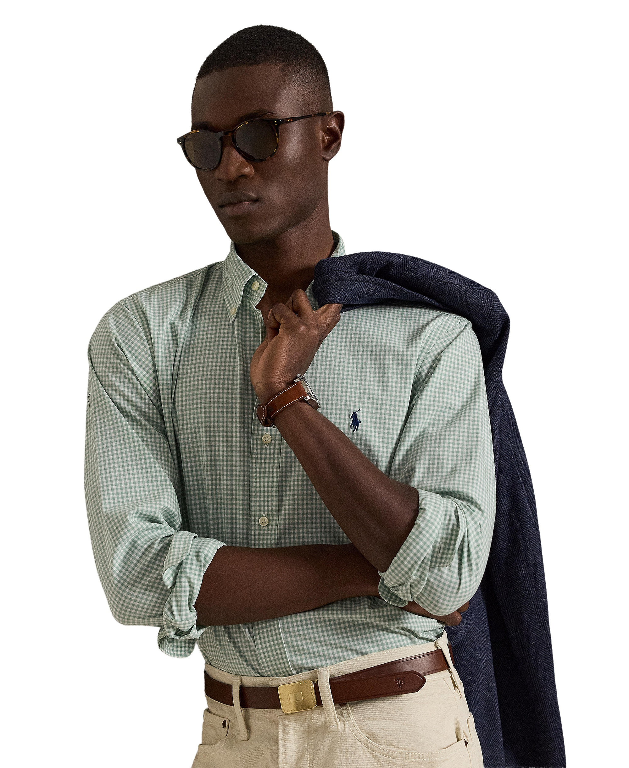Polo Ralph Lauren Men's Stretch Poplin Shirt - Faded Mint White