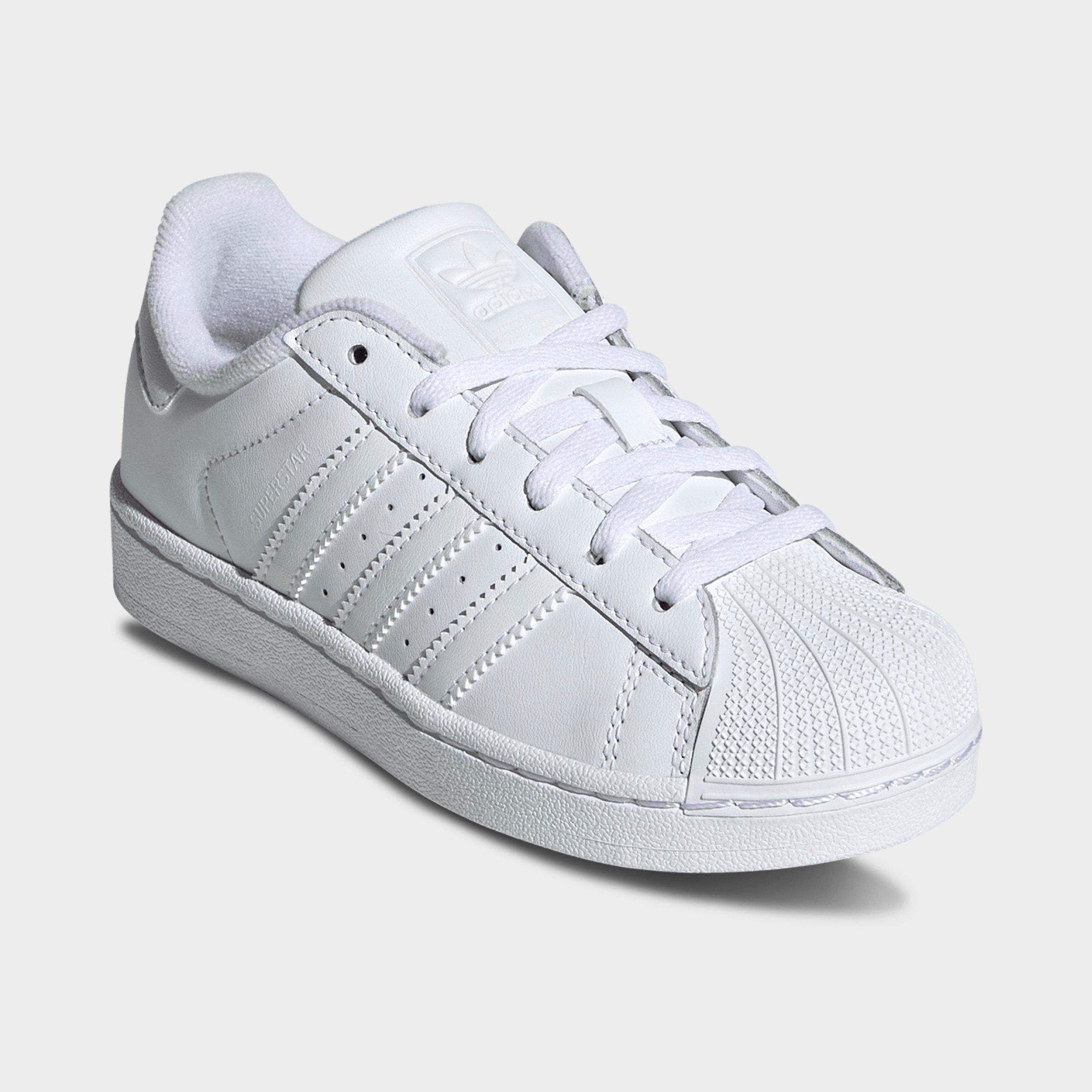 Little Kids' adidas Originals Superstar II Casual Shoes - White/White/White - Both shoes facing left