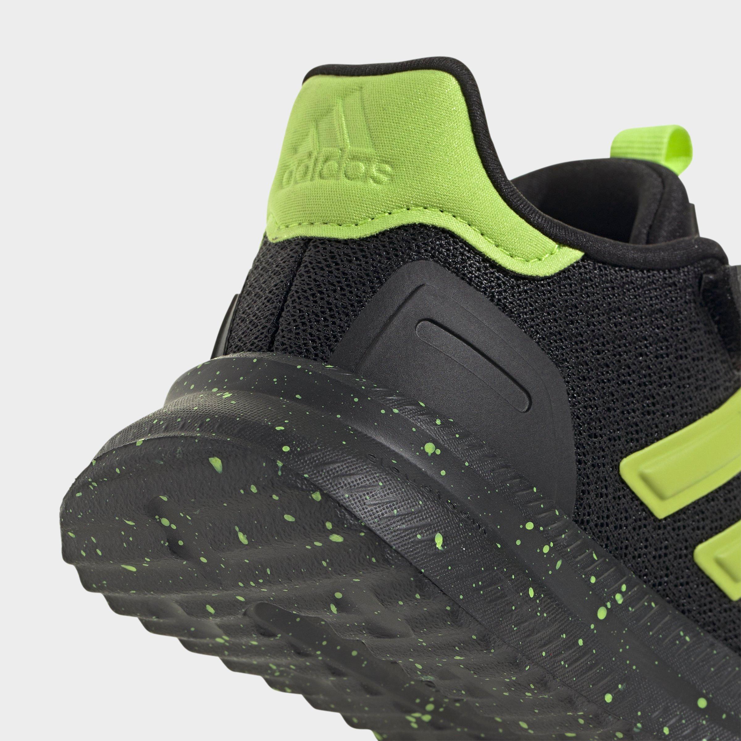 Little Kids' adidas X_PLR Path Hook-And-Loop Stretch Lace Casual Shoes - Core Black/Solar Slime/Solar Slime - Detail shot
