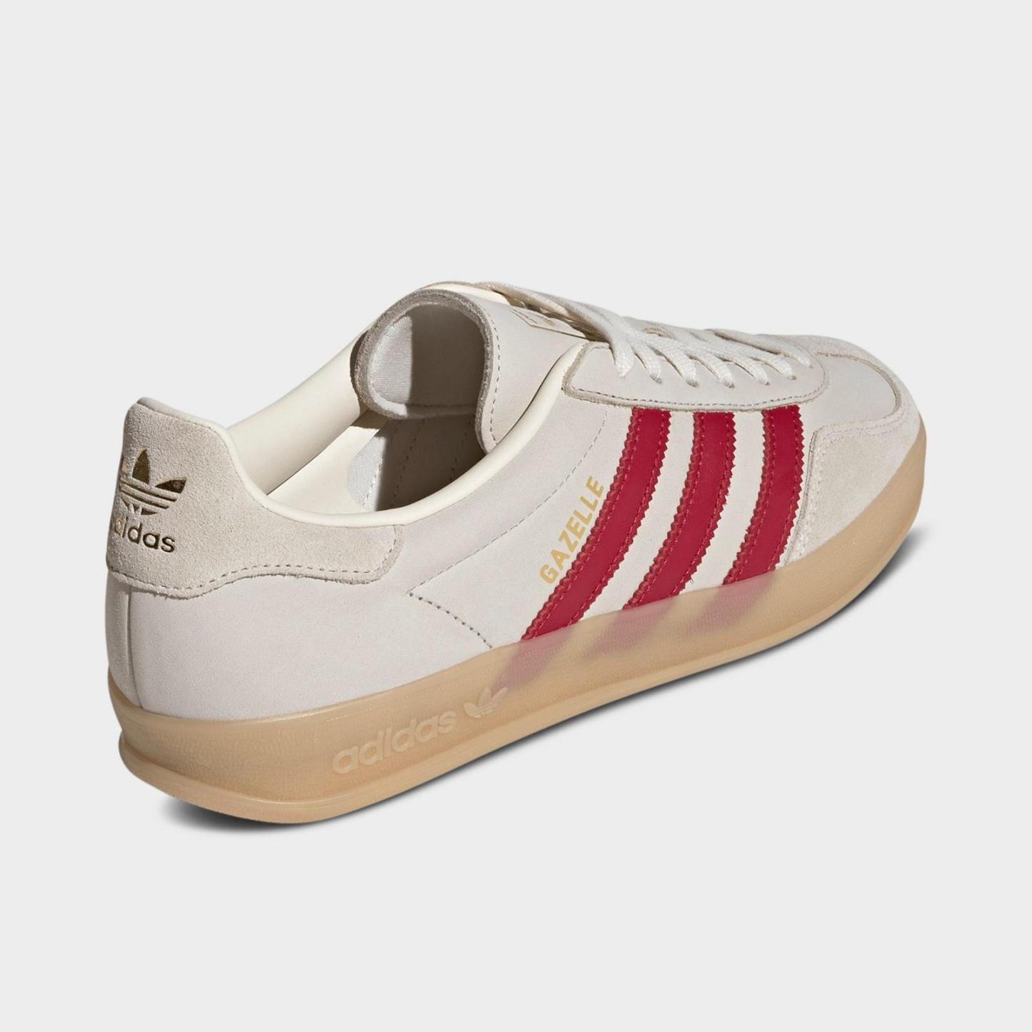 Men's adidas Originals Gazelle Indoor Casual Shoes - Cream White/Team Victory Red/Gum - view 4