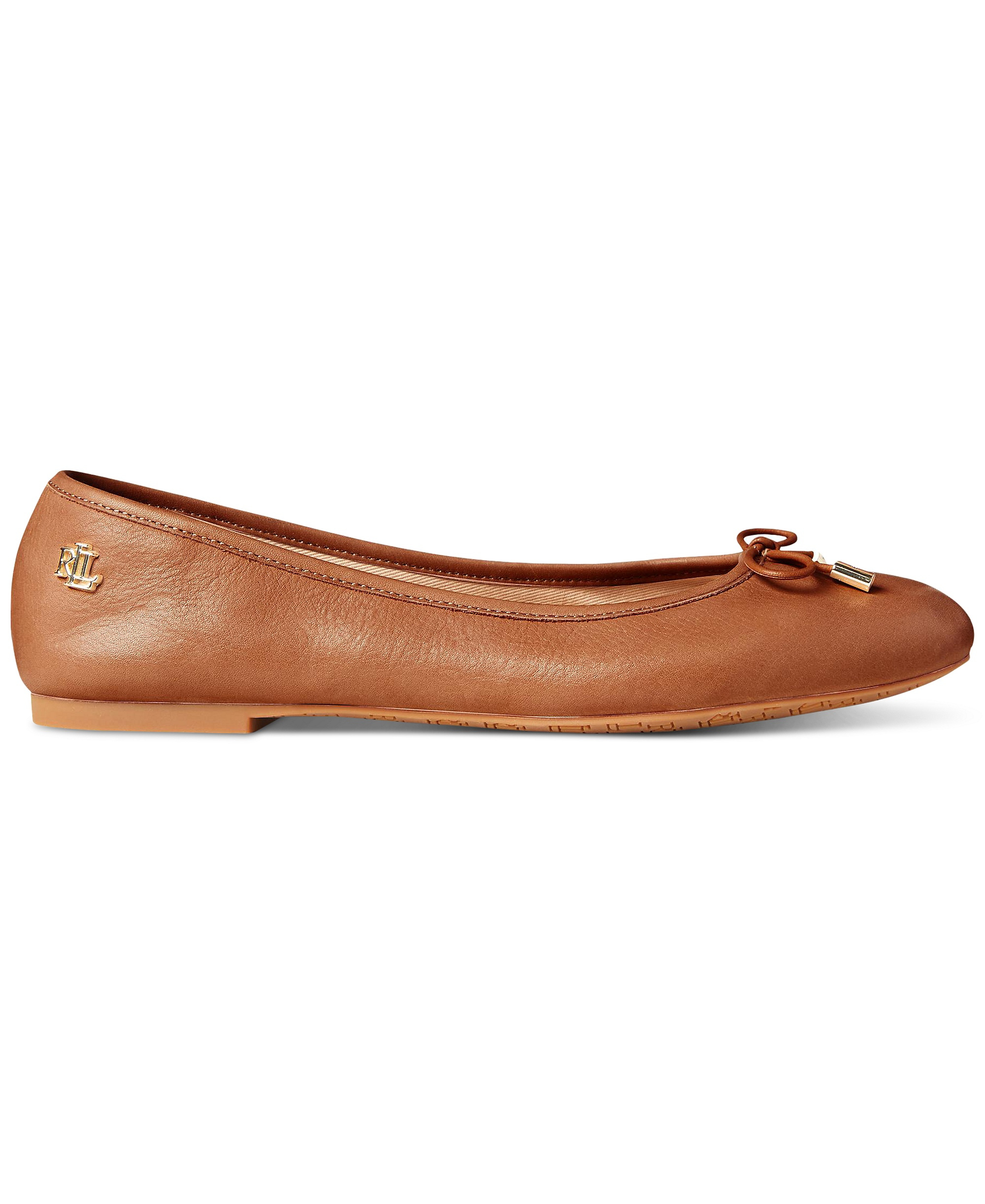 Lauren Ralph Lauren Women's Jayna Nappa Leather Slip-On Flats - Polo Tan