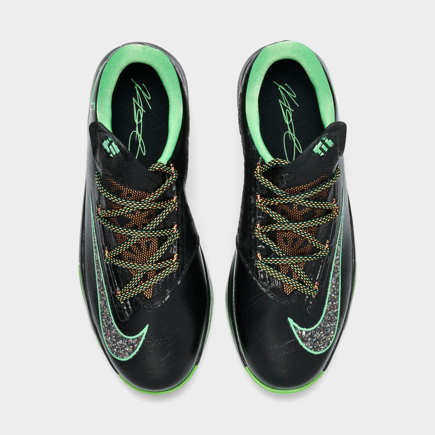 Big Kids' Nike KD 6 Basketball Shoes - Black/Multi-Color/Light Lucid Green