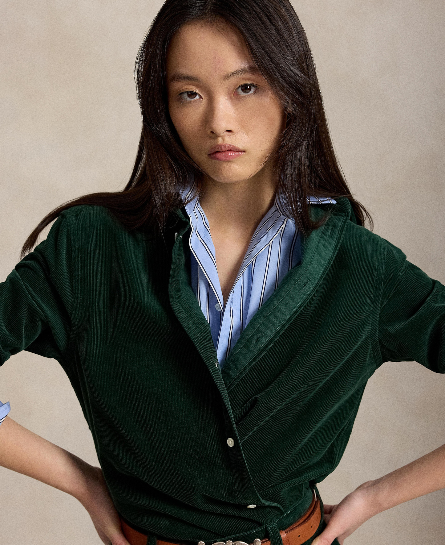 Polo Ralph Lauren Women's Classic-Fit Cotton Corduroy Shirt - Dark Green