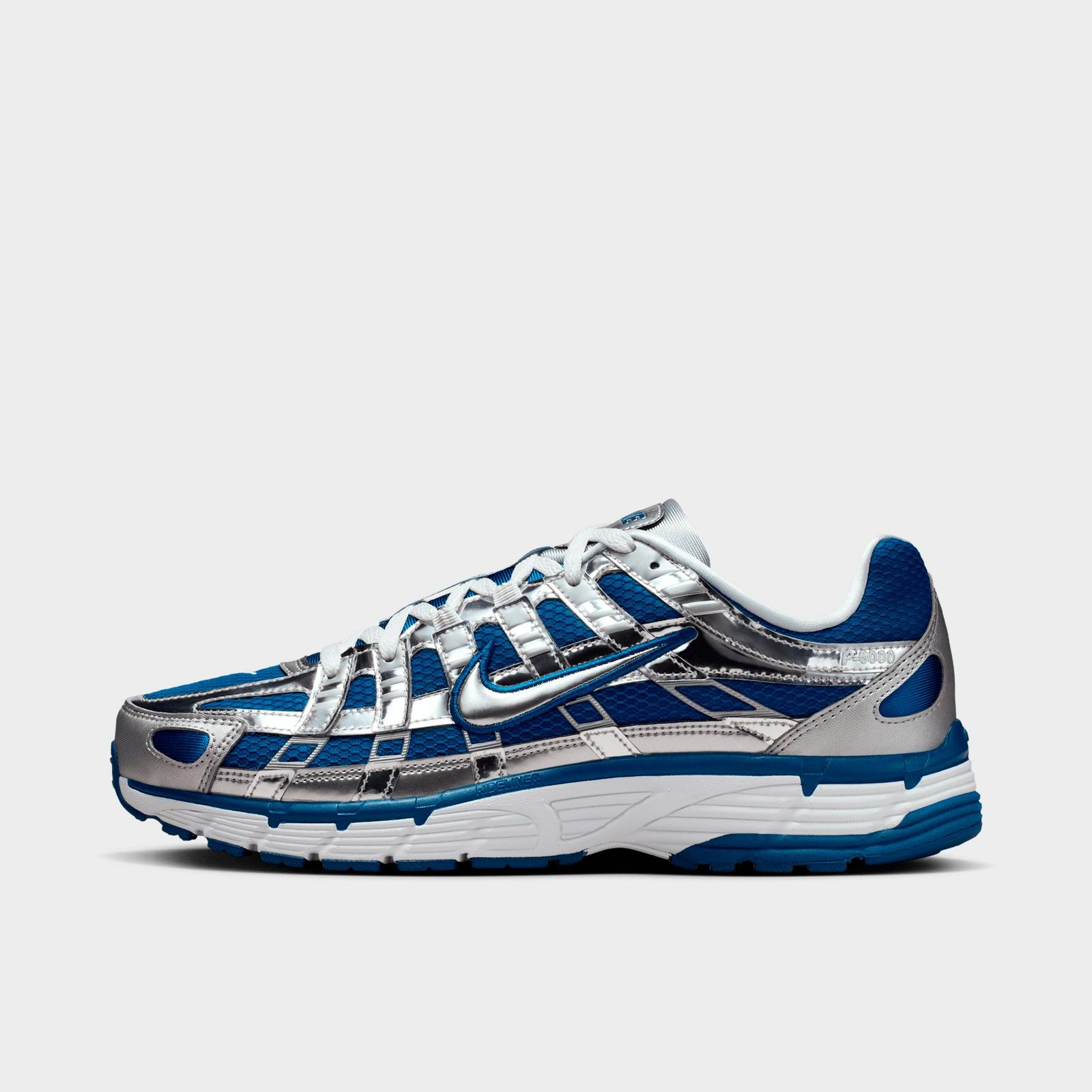 Men's Nike P-6000 Casual Shoes - Court Blue/White/Metallic Silver