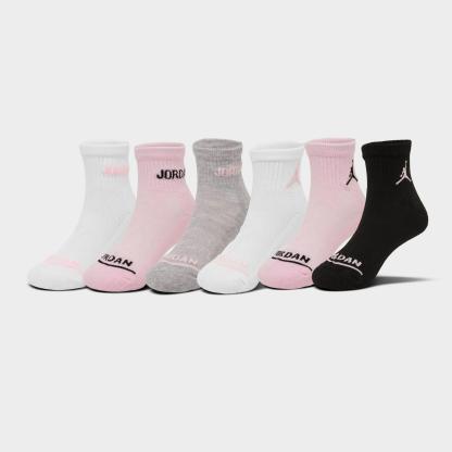 Girls' Big Kids' Jordan Cushioned Ankle Socks (6-Pack) - Pink Foam/White/Grey - view 1