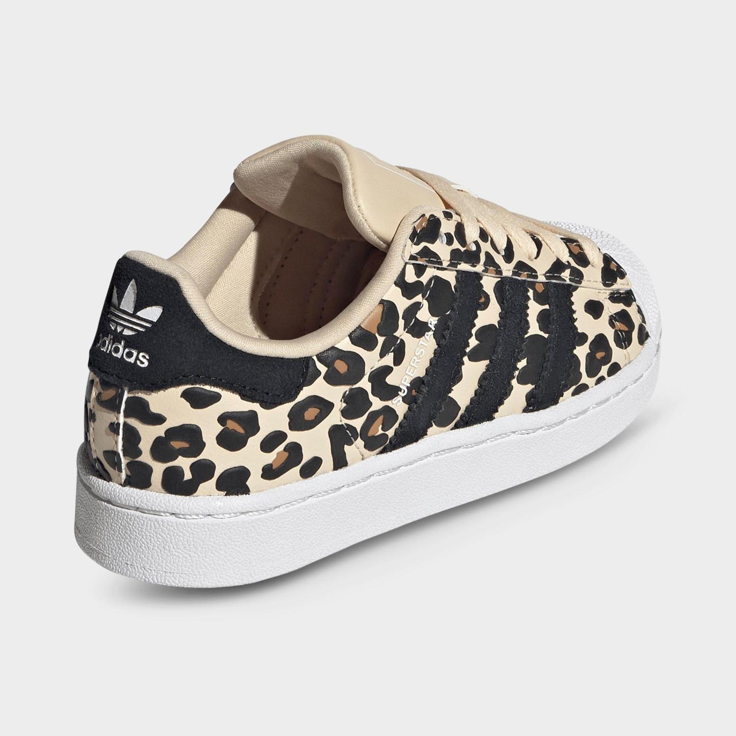 Little Kids' adidas Originals Superstar II Casual Shoes - Sand Strata/Core Black/White - Back view