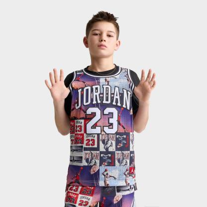 Big Kids' Jordan 23 Printed Jersey - Off Noir/Multi - view 1
