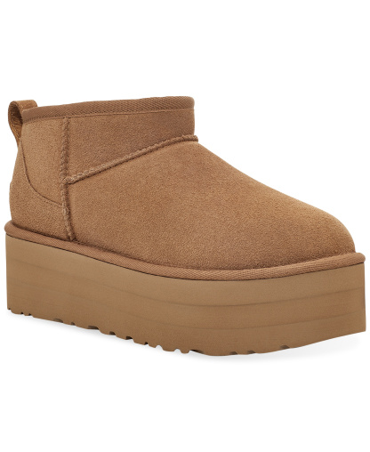 UGG® Women's Classic Ultra Mini Platform Booties - Chestnut