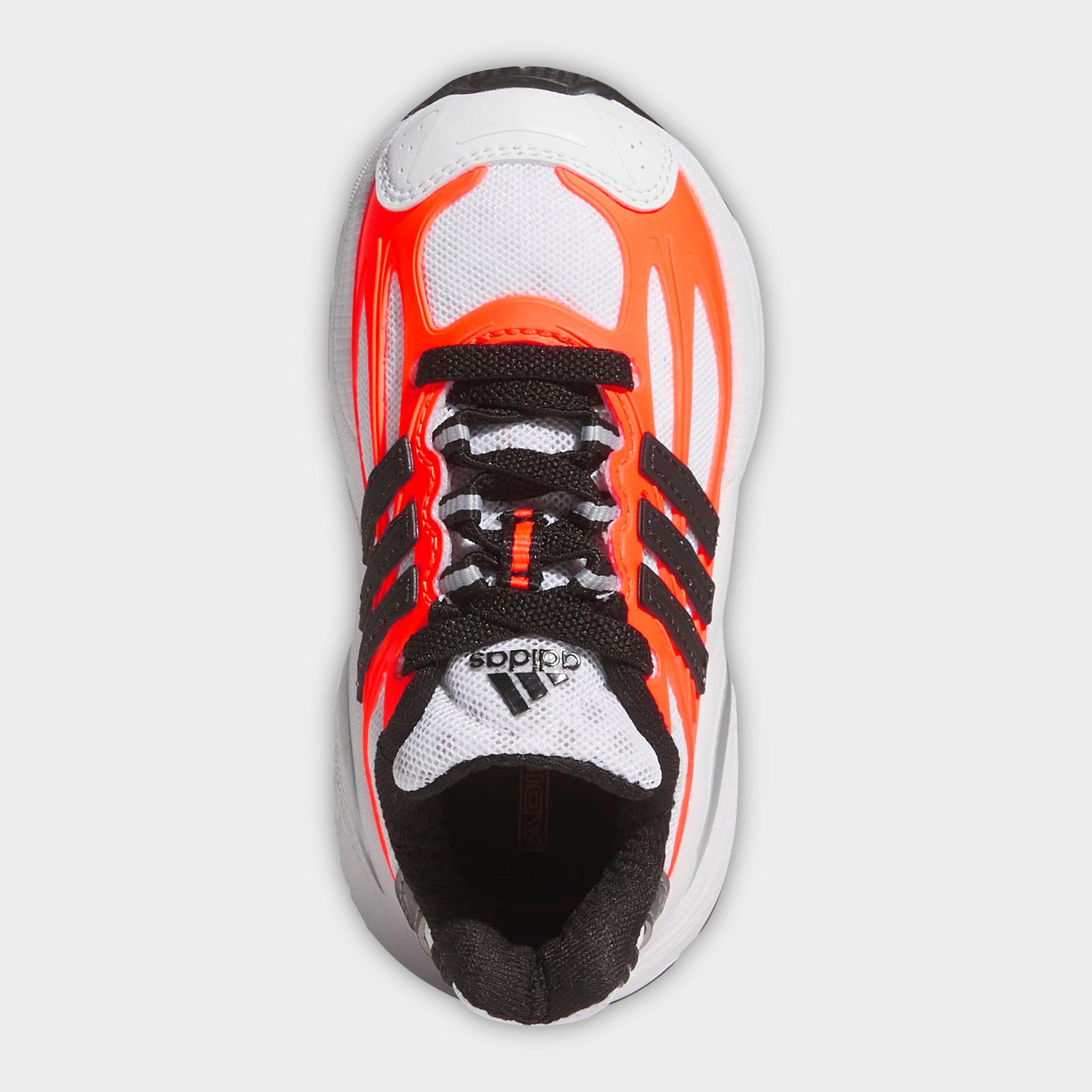 Kids' Toddler adidas Adistar XLG 2.0 Stretch Lace Casual Shoes - White/Black/Solar Orange - Top view