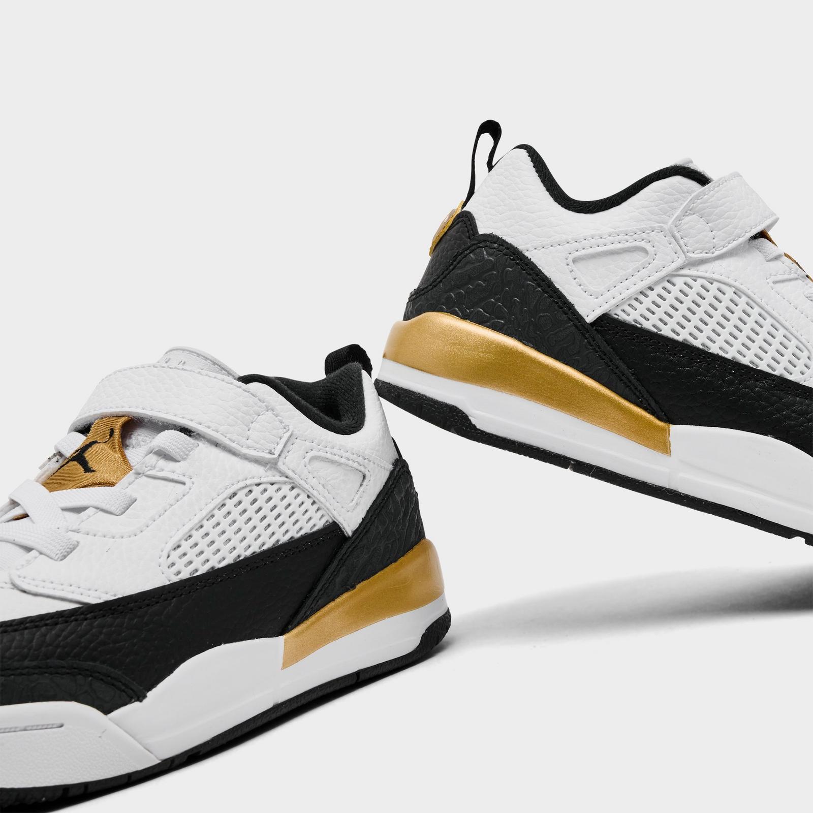 Little Kids' Jordan Spizike Low Casual Shoes - White/Metallic Gold/Black - view 3