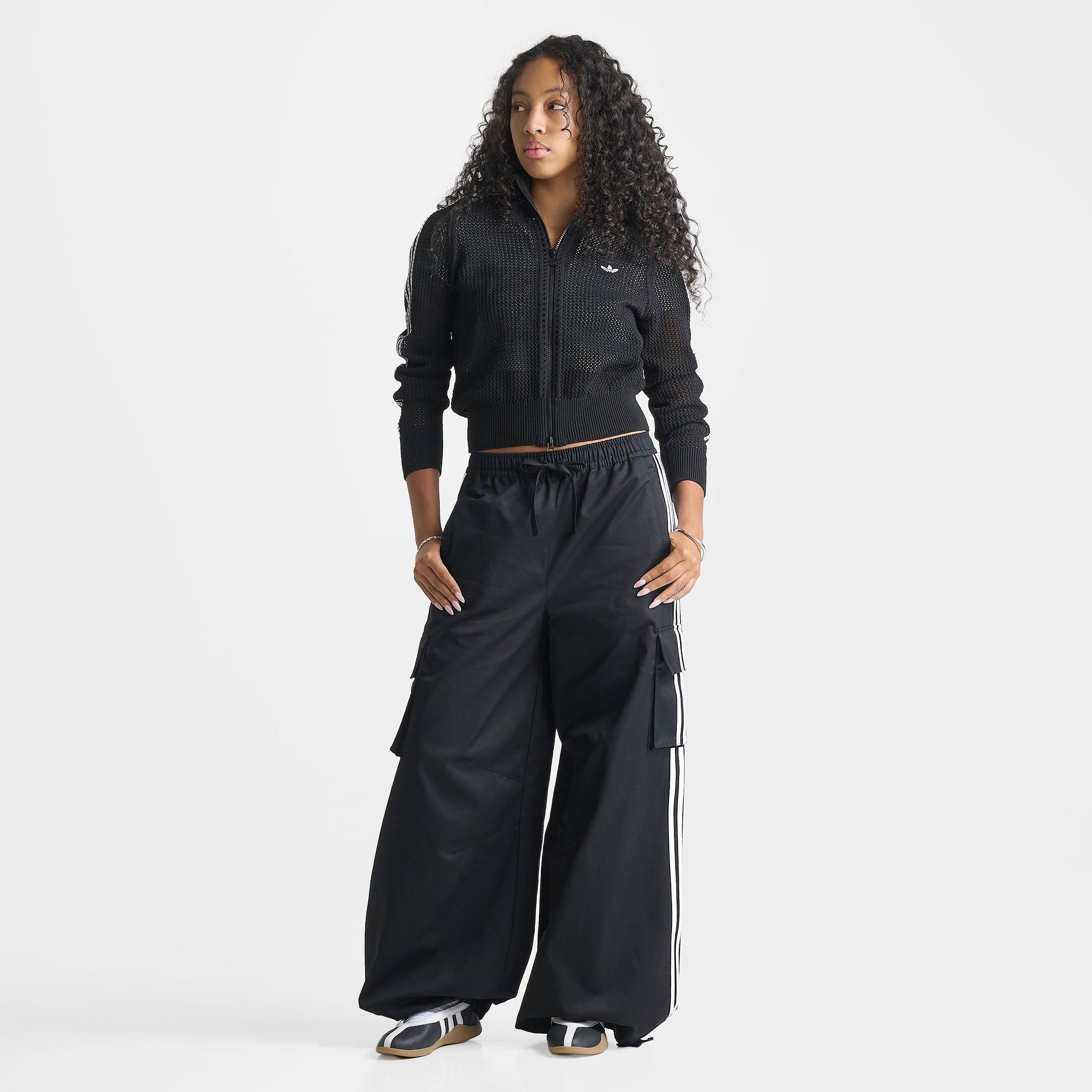 Women's adidas Originals Firebird Adilenium Twill 3-Stripes Cargo Pants - Black/White
