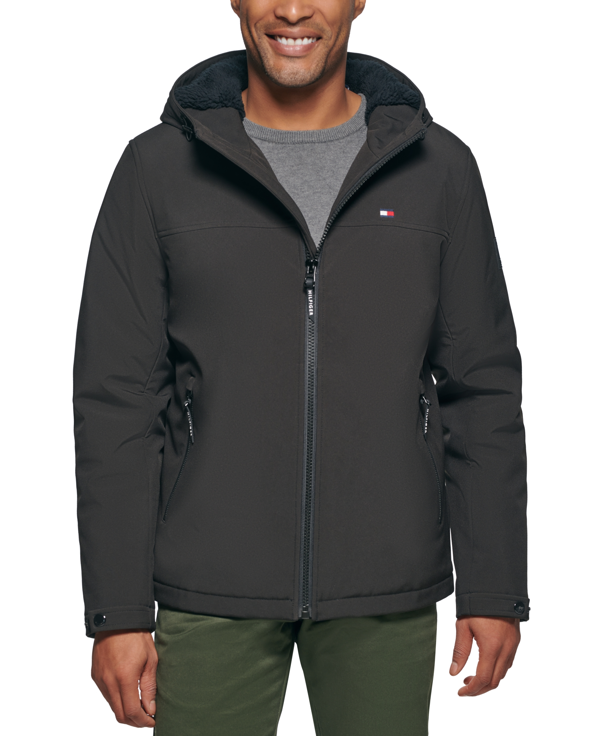Tommy Hilfiger Men's Softshell Hooded Jacket - Black