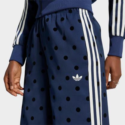 Women's adidas Originals Firebird Polka Dot Satin Wide-Leg Track Pants - Night Indigo