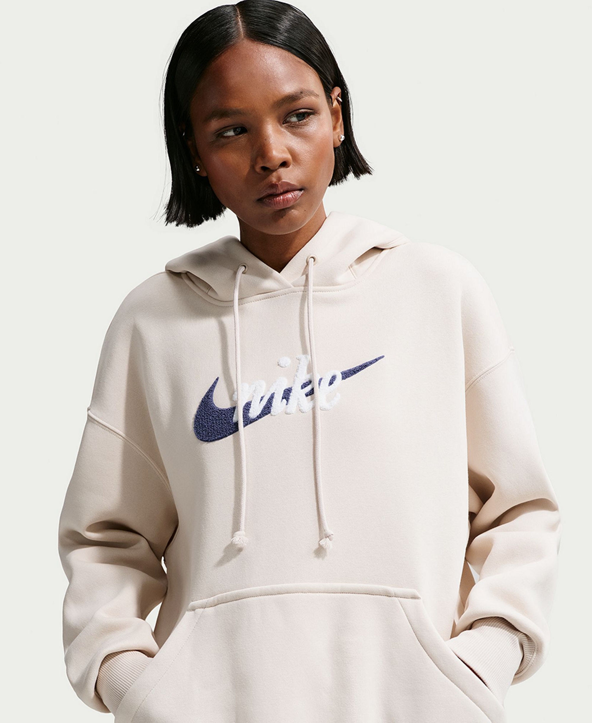 Nike Women's Sportswear Phoenix Fleece Oversized Logo Hoodie - Light Ore wood Brown