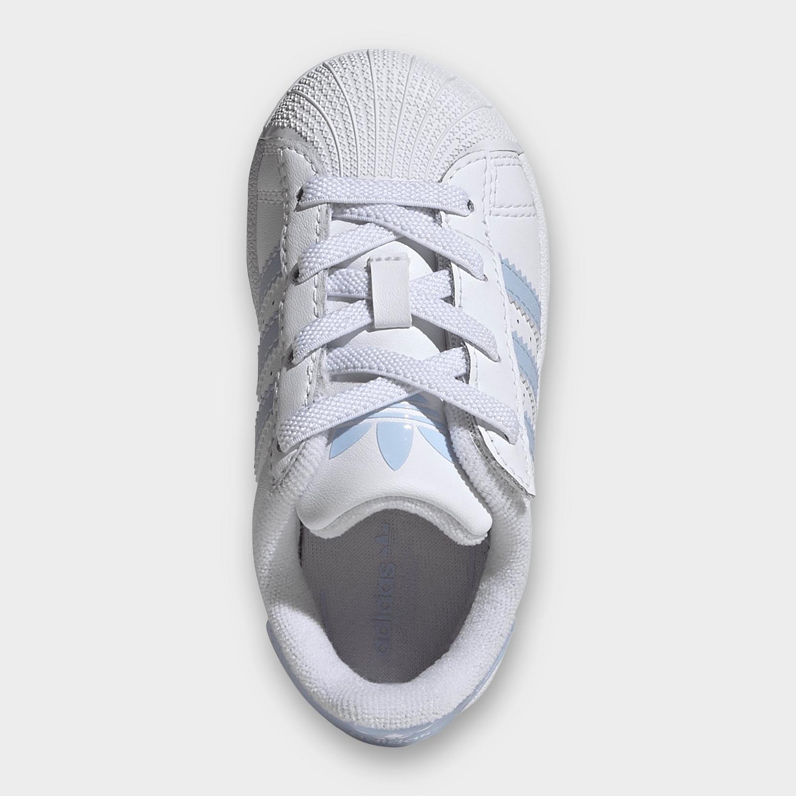 Kids' Toddler adidas Originals Superstar Casual Shoes - White/Crystal Sky/White - view 5