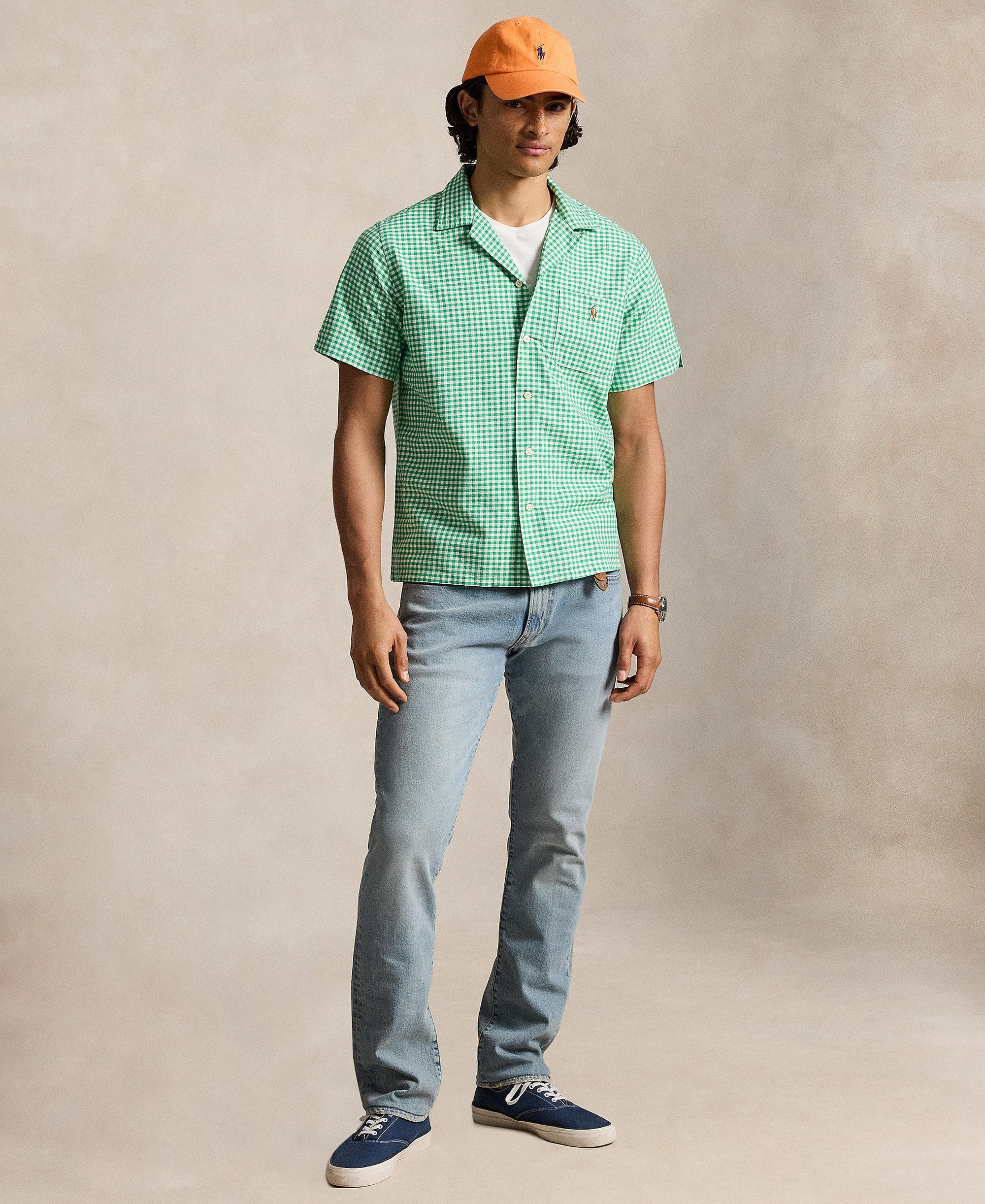 Polo Ralph Lauren Men's Classic-Fit Short-Sleeve Oxford Shirt - Summer Emerald/White