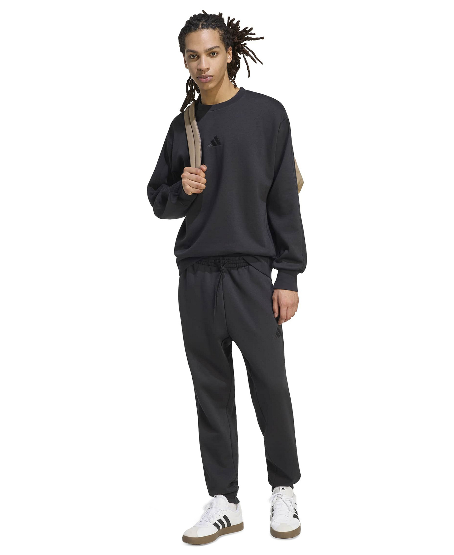 adidas Men's Essentials 3-Stripes Fleece Sweatshirt - Black